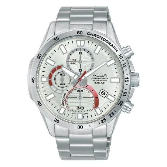 Alba 43Mm Active Men's Watch, Analog, Stainless Steel Strap - Silver